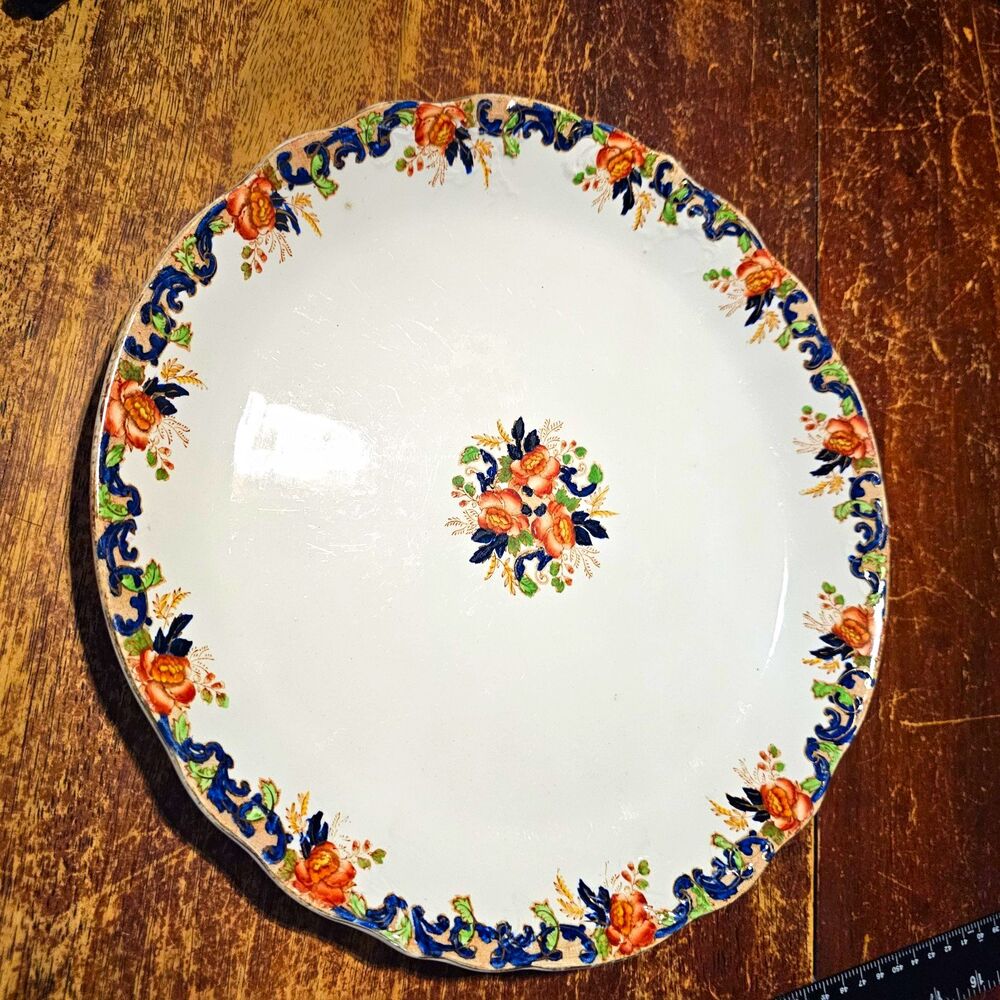 William Maddock & Sons Majestic Floral Plate 12" Round England